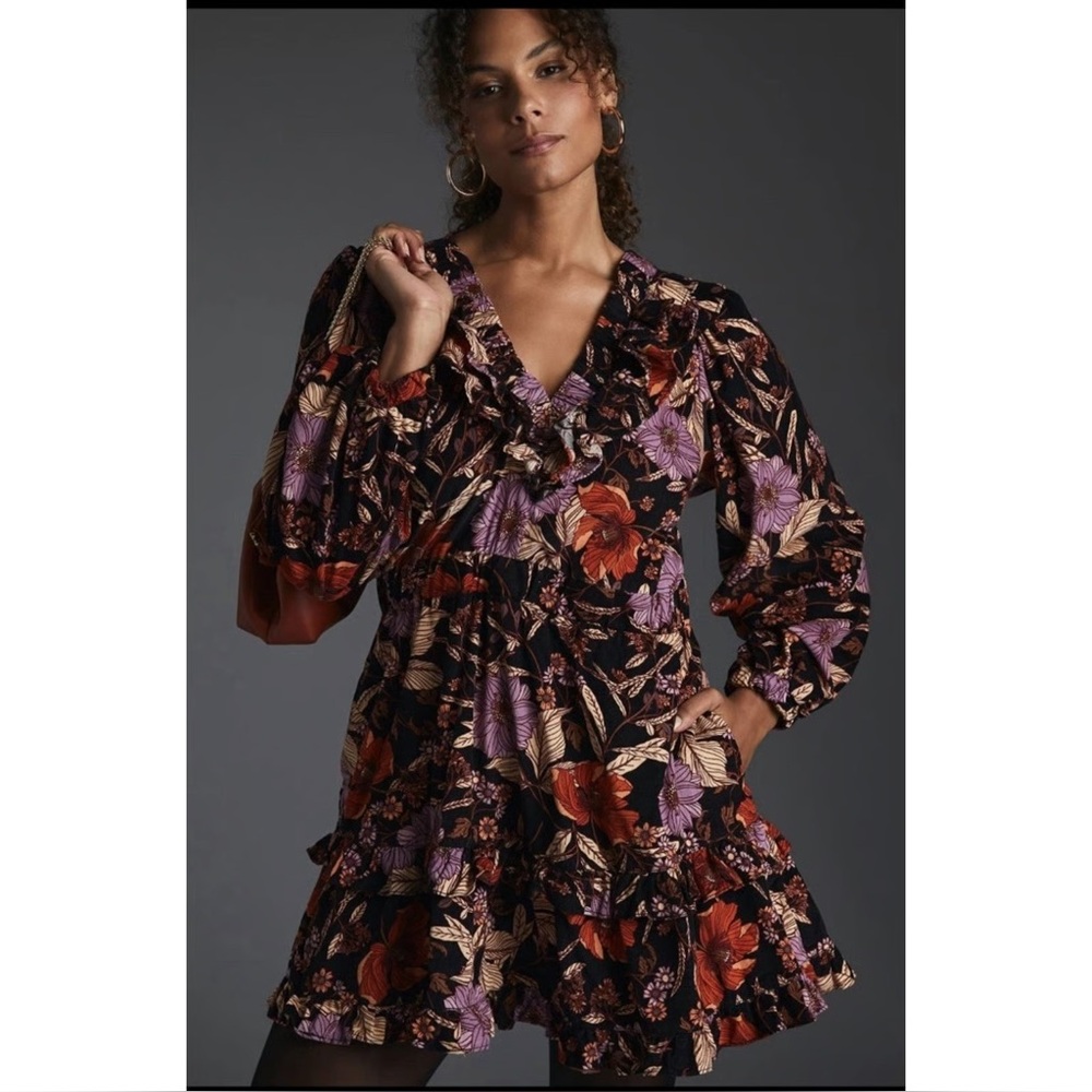 Anthropologie Pilcro Tiered Corduroy dress